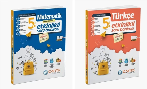 Çanta 2025 5. Sınıf Matematik + Türkçe Etkinlikli Kazanım Soru Seti 2 Kitap