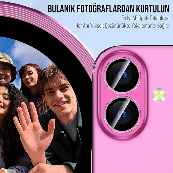 Shaza iPhone 16 / iPhone 16 Plus Safir Kamera Lens Koruyucu 2li Set - 10