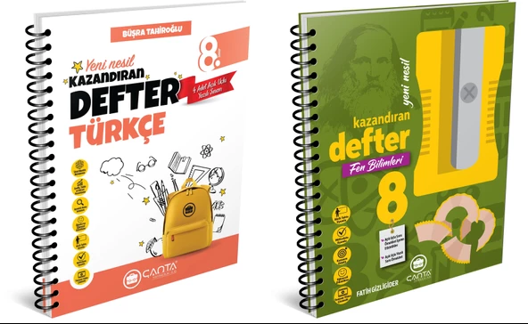 Çanta 2025 8. Sınıf Lgs Türkçe + Fen Bilimleri Kazandıran Defter Seti 2 Kitap