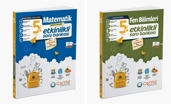 Çanta 2025 5. Sınıf Matematik + Fen Bilimleri Etkinlikli Kazanım Soru Seti 2 Kitap