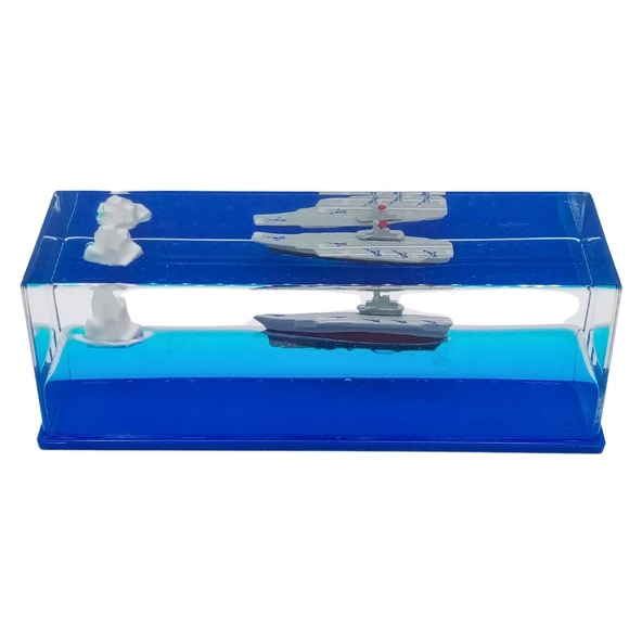 Cam Deniz İçinde Batmayan Uçak Gemisi ve Buzdağı 15 cm - Resim 2