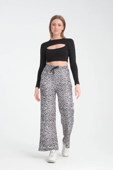 Leopar bol paça pantolon 80010 - 2