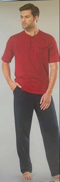 PİERRE CARDİN 3 LÜ PİJAMA SET 5370 BORDO RENK S BEDEN - 2