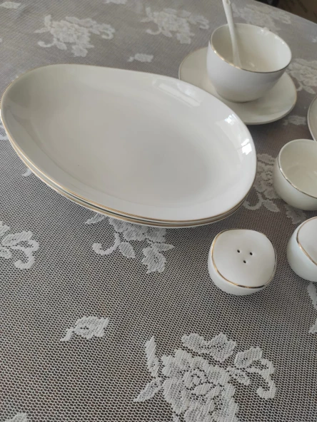 New Bone Porselen Gold Yaldızlı 32 Parça Kahvaltı Takımı fk.123 - 4