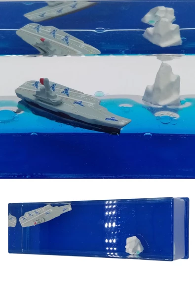 Cam Deniz İçinde Batmayan Uçak Gemisi ve Buzdağı 15 cm - Resim 12