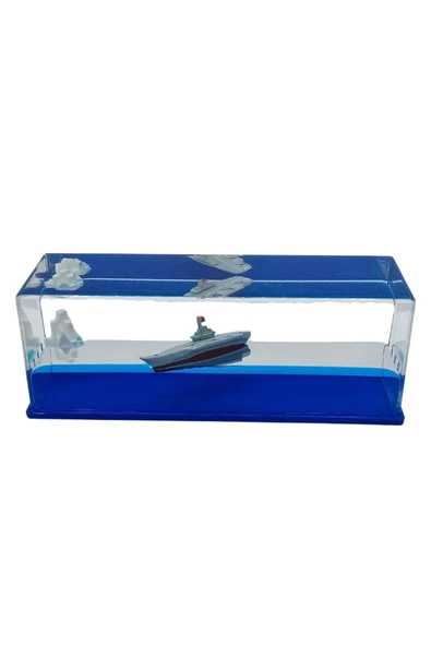 Cam Deniz İçinde Batmayan Uçak Gemisi ve Buzdağı 15 cm - Resim 6