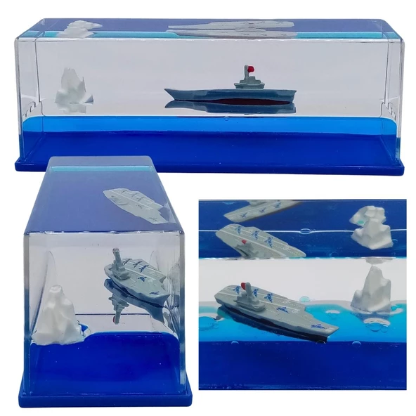 Cam Deniz İçinde Batmayan Uçak Gemisi ve Buzdağı 15 cm - Resim 5
