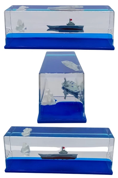 Cam Deniz İçinde Batmayan Uçak Gemisi ve Buzdağı 15 cm - Resim 10