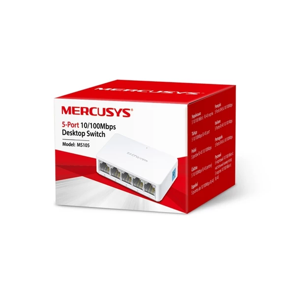 MERCUSYS 5port MS105 10/100 Yönetilemez Switch Masaüstü - Resim 2