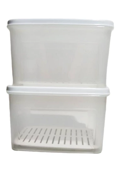 Geseus Moonstar Süzgeçli Peynir Saklama Kabı 2 Lt X 2ADET BPA FREE-MS06 - 2