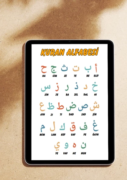 Arapça Alfabe ve Sayılar Posterleri (A3 Boyutlarında) - Resim 7