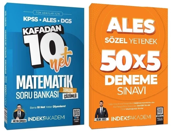 İndeks 2025 ALES Matematik Soru Bankası + Sözel Yetenek 5 Deneme 2 li Set