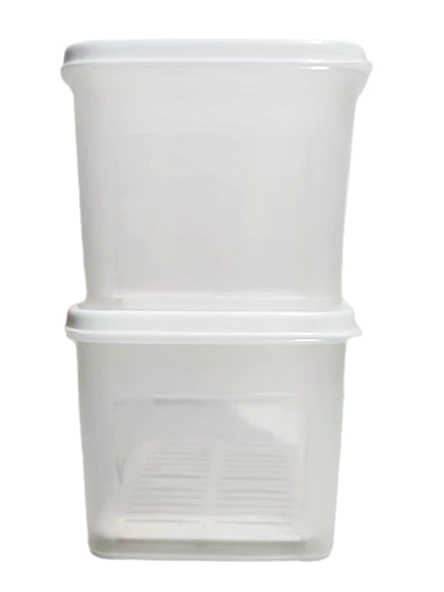 Geseus Moonstar Süzgeçli Peynir Saklama Kabı 2 Lt X 2ADET BPA FREE-MS06 - 3