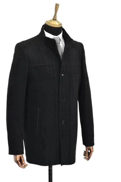 Erkek Hakim Yaka Kaşe Kaban 9460 BGL-ST03990 - Resim 4