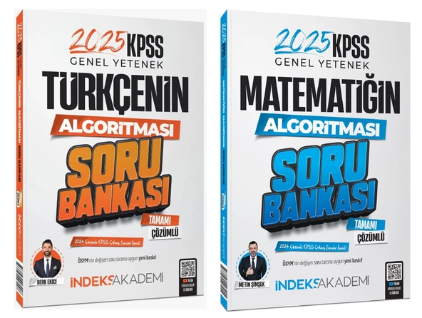 İndeks Akademi 2025 KPSS Türkçe+Matematik Algoritması Soru Bankası 2 li Set İndeks Akademi