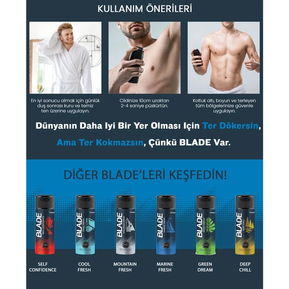 Blade Marine Fresh Erkek Deodorant Sprey 150 ml - 5