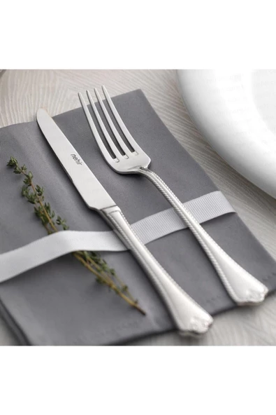 Nehir fulya sade 84 parça çatal kaşık takımı seti - Resim 4