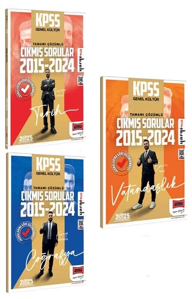 Yargı 2025 KPSS Tarih+Coğrafya+Vatandaşlık Çıkmış Sorular 3 lü Set Yargı Yayınları