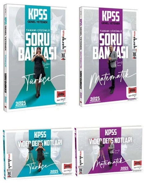 Yargı 2025 KPSS Türkçe+Matematik Video Ders Notları + Soru Bankası 4 lü Set Yargı Yayınları
