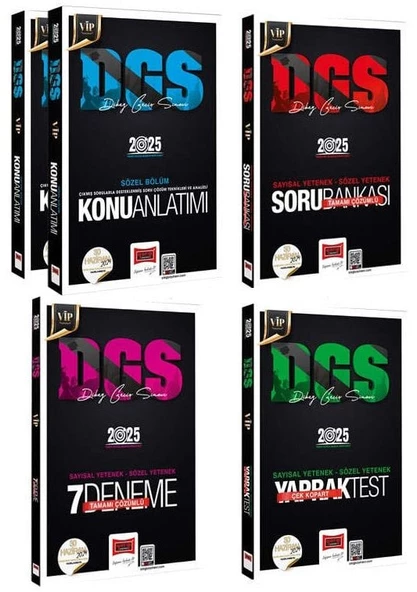 Yargı 2025 DGS VIP Konu + Soru Bankası + Yaprak Test + 7 Deneme 4 lü Set Yargı Yayınları