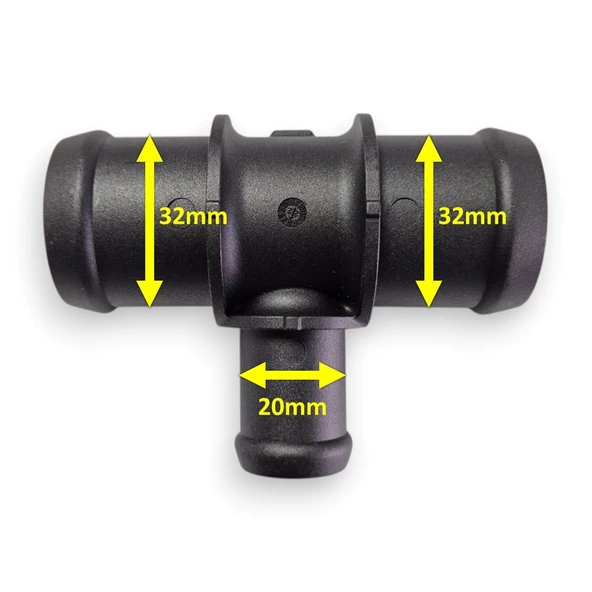 VW Audi Seat Skoda 3 Çıkışlı Radyatör Bağlantı T Borusu 32x20x32mm - 2