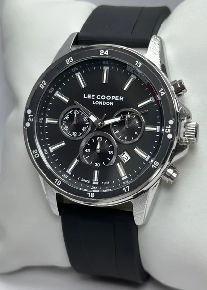 Lee Cooper Orijinal 2 Yıl Garantili Su Geçirmez Silikon Kordon Fonksiyonlu Erkek Kol Saati ürün görseli 1