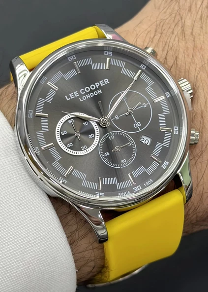 Lee Cooper Orijinal 2 Yıl Garantili Su Geçirmez Silikon Kordon Fonksiyonlu Erkek Kol Saati ürün görseli 1