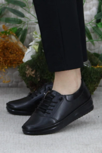 Fort Safir 1212 Siyah Ortopedik Anne Ayakkabısı Klasik Ayakkabı Kadın Günlük Ayakkabı - Resim 3