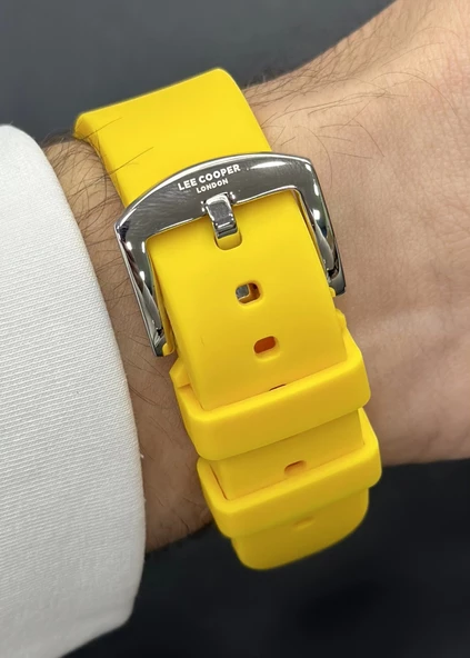 Lee Cooper Orijinal 2 Yıl Garantili Su Geçirmez Silikon Kordon Fonksiyonlu Erkek Kol Saati - Resim 3