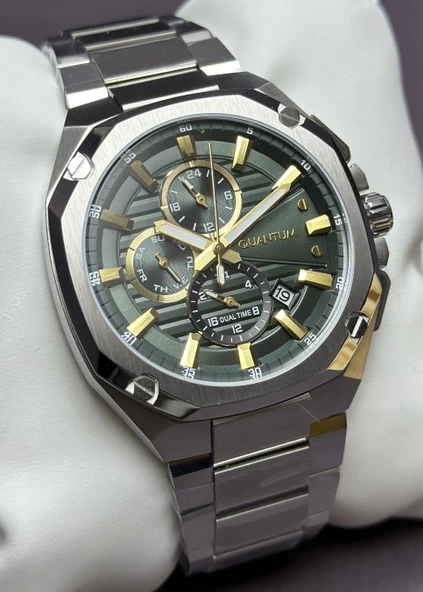 Qunatum Orijinal 2 Yıl Garantili Su Geçirmez Çelik Kordon Fonksiyonlu Erkek Kol Saati - Resim 3