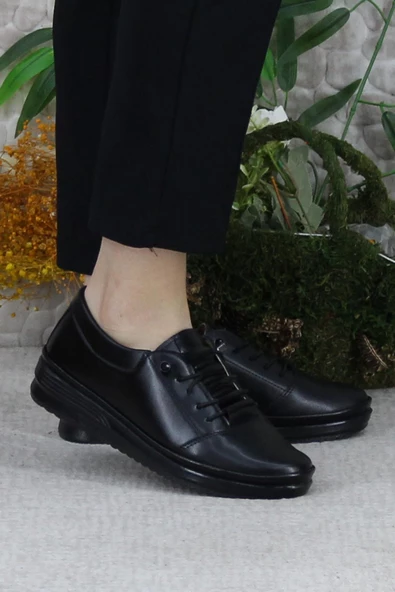 Fort Safir 1212 Siyah Ortopedik Anne Ayakkabısı Klasik Ayakkabı Kadın Günlük Ayakkabı ürün görseli