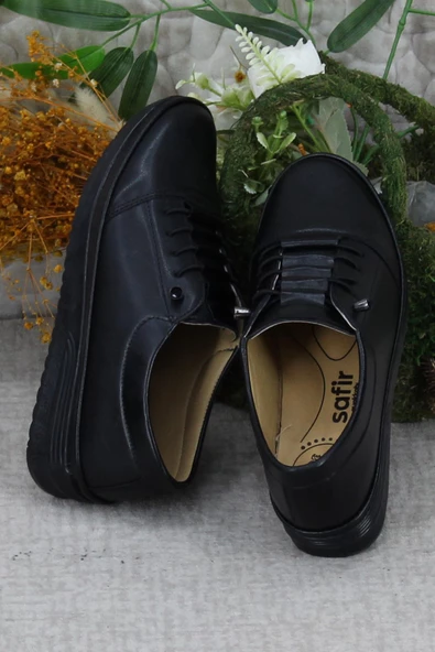 Fort Safir 1212 Siyah Ortopedik Anne Ayakkabısı Klasik Ayakkabı Kadın Günlük Ayakkabı - Resim 5