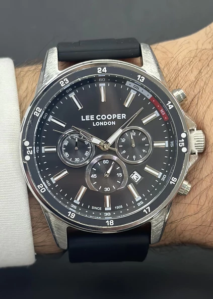 Lee Cooper Orijinal 2 Yıl Garantili Su Geçirmez Silikon Kordon Fonksiyonlu Erkek Kol Saati - Resim 5