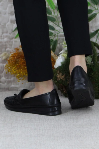 Fort Safir 1292 Siyah Ortopedik Anne Ayakkabısı Klasik Ayakkabı Kadın Günlük Ayakkabı - Resim 4