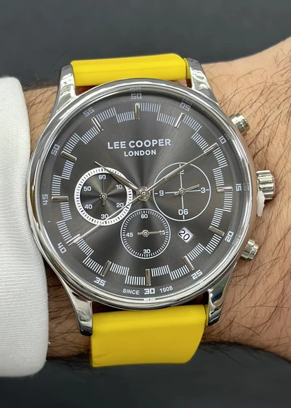 Lee Cooper Orijinal 2 Yıl Garantili Su Geçirmez Silikon Kordon Fonksiyonlu Erkek Kol Saati - Resim 2