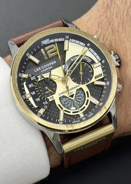 Lee Cooper Orijinal 2 Yıl Garantili Su Geçirmez Deri Kordon Fonksiyonlu Erkek Kol Saati ürün görseli 1