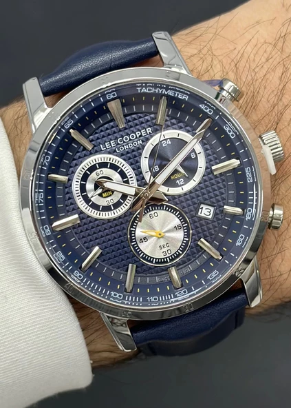 Lee Cooper Orijinal 2 Yıl Garantili Su Geçirmez Deri Kordon Fonksiyonlu Erkek Kol Saati - Resim 2