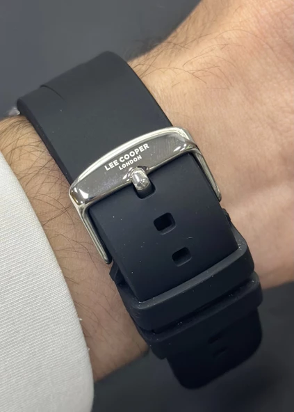 Lee Cooper Orijinal 2 Yıl Garantili Su Geçirmez Silikon Kordon Fonksiyonlu Erkek Kol Saati - Resim 4