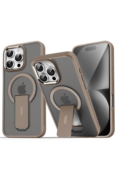 Peeq iPhone 16 Pro Max Kılıf Mody Magsafe Standlı Kapak - 7