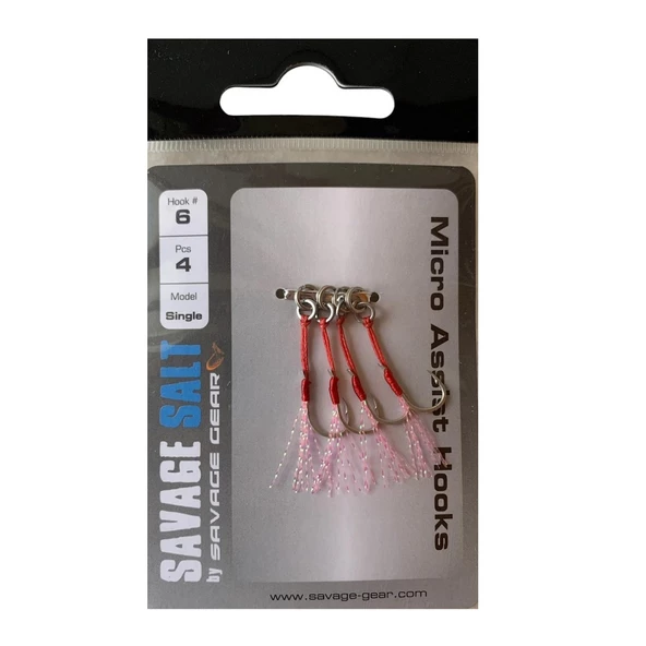 Savage Gear Micro Single Assist İğne No:6 (4'lü Paket)