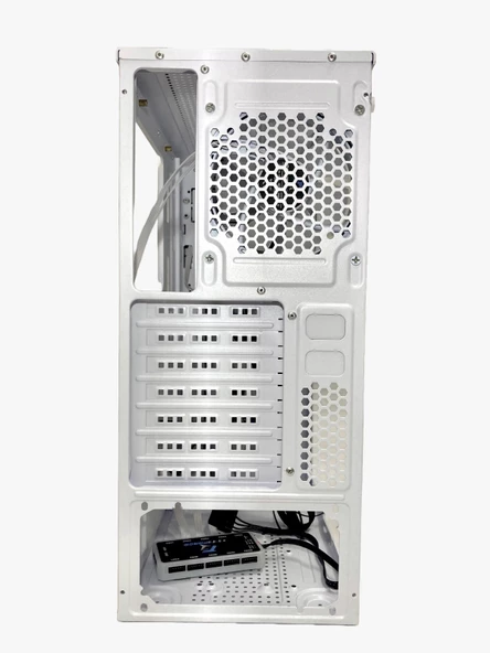 Gameforce Wmesh Beyaz 4x120mm ARGB Halo Fan ATX Oyuncu Bilgisayar Kasası - 6