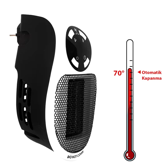 POWERMASTER PM-20327 500 WATT PRİZ TİPİ UZAKTAN KUMANDALI TAŞINABİLİR ISITICI (ZAMANLAYICI) (OM-1211) - 5
