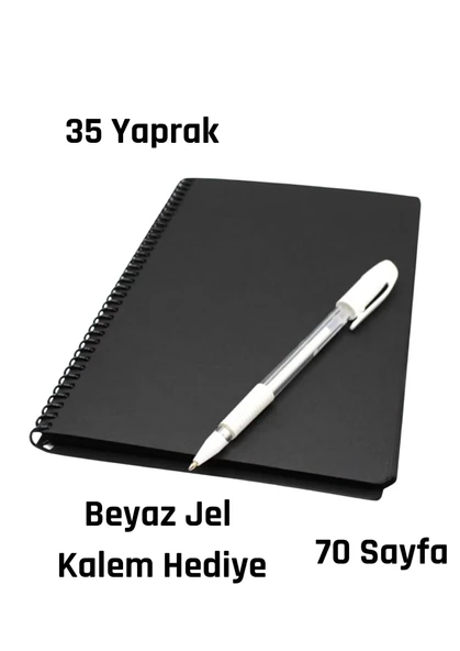 Siyah Sayfalı Anı Defteri Sert Kapaklı Fotograf Albüm Defteri 70 Sayfalı Gramajlı Kağıt - 3