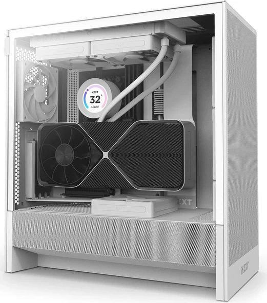 NZXT H5 Flow 2024 CC-H52FW-01 2 Fanlı ATX Beyaz Bilgisayar Kasası - 2