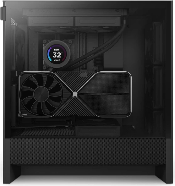 NZXT H5 Flow 2024 CC-H52FB-01 2 Fanlı ATX Siyah Bilgisayar Kasası - 3