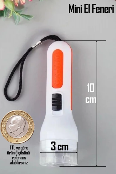 12 Adet Pilli Küçük El Lambası Anahtarlık El Feneri Deprem Çantası Feneri Asma Kulplu T50-12 - 4