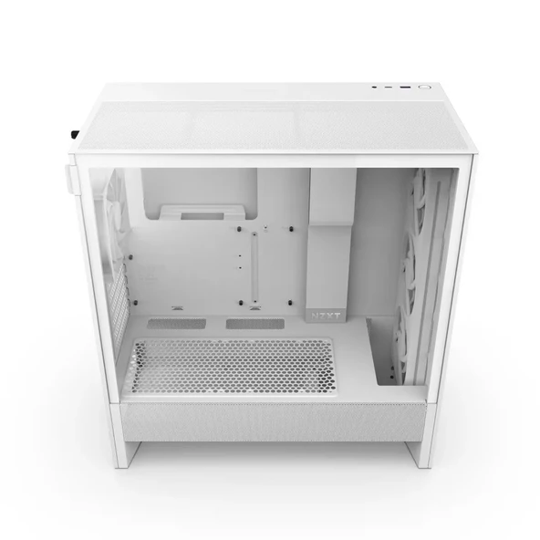NZXT H5 Flow RGB 2024 CC-H52FW-R1 F360 RGB Fanlı ATX Beyaz Bilgisayar Kasası - 5