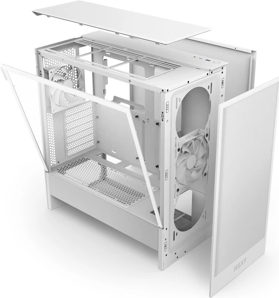 NZXT H5 Flow 2024 CC-H52FW-01 2 Fanlı ATX Beyaz Bilgisayar Kasası - 6