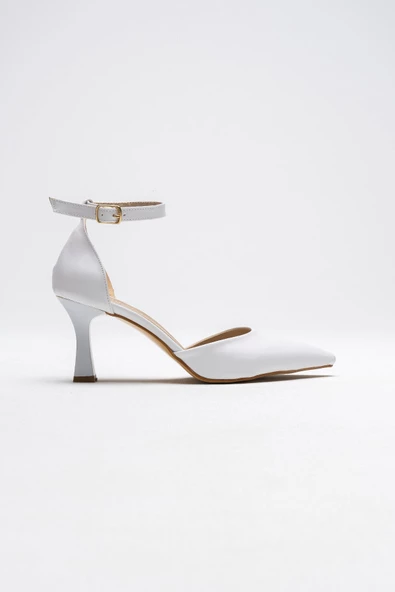 New İnca Beyaz Kadın Yüksek Kadeh Topuklu Ayakkabı - 3