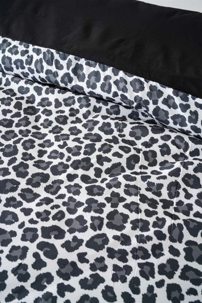 Leopar Siyah Çift Kişilik Nevresim Takımı - 5
